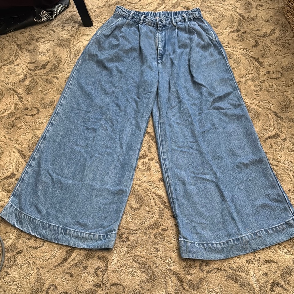 Wide-Leg Blue Jeans for Women